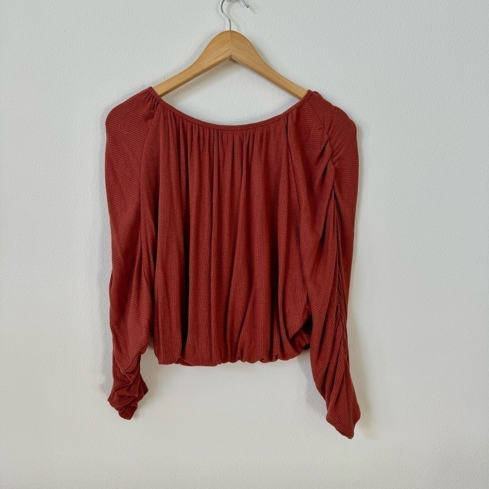 Free People Beach You’re the One Scoop Neck Crop Top Cherry Chai XS - Picture 4 of 14